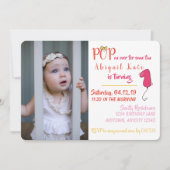 Girl Balloon-Themed First Birthday Foto Einladung (Vorderseite)