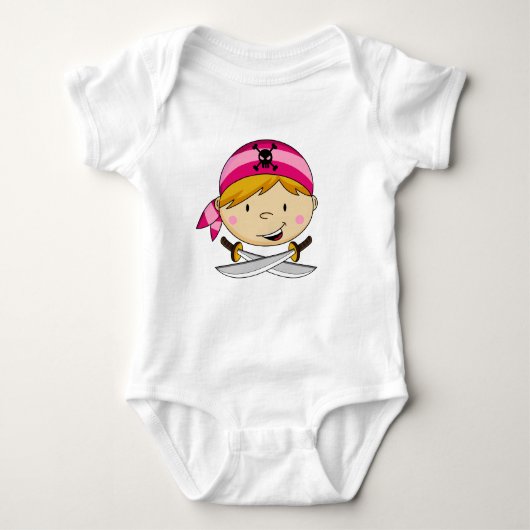 Girl Bandana Pirate T-Shirt Baby Strampler (Vorderseite)