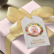 Girl Baptism Foto in Rose Kranz Blumenmarmor