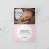 Girl Baptism Gedicht Dankeschön mit Foto Dankeskarte (Innenseite)