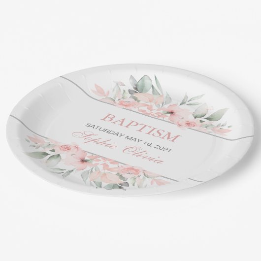Girl Baptism Party - Geschirr Pappteller (Schrägansicht)