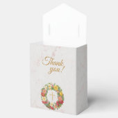 Girl Baptisse Blumenmarmor Gold Cross Rose Wreath Geschenkschachtel (Geöffnet)