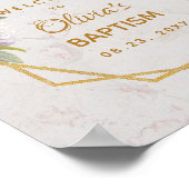 Girl Baptisse Burgundy Peonies Marble Gold Willkom Poster (Ecke)