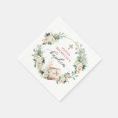 Girl Baptisse Christening Floral Serviette (Ecke)
