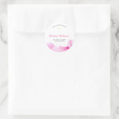 Girl Baptisse Christening Pink Ink Runder Aufkleber (Tasche)
