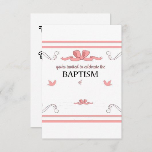 Girl Baptisse Einladung (Vorne/Hinten)