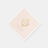 Girl Baptisse Elegantes rosa Goldkreuz Vintages Wa Serviette (Ecke)