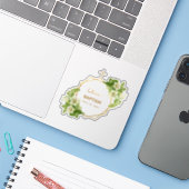 Girl Baptisse Floral Gold White Lilies Geometric Aufkleber (Laptop mit iPhone)