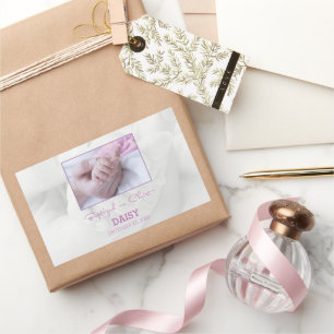 Girl Baptisse Herzlichen Glückwunsch für Baby Pers Rechteckiger Aufkleber