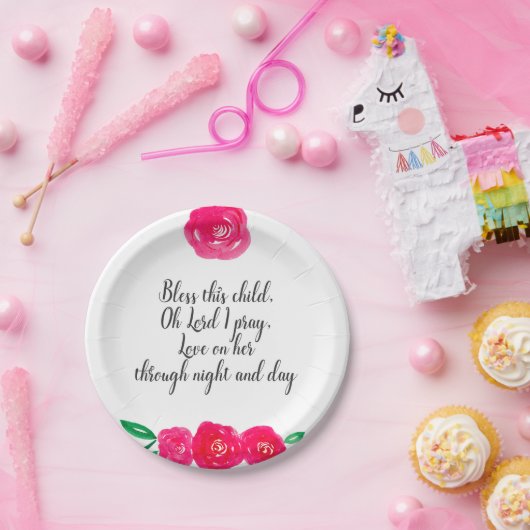 Girl Baptisse Pappteller (Party)