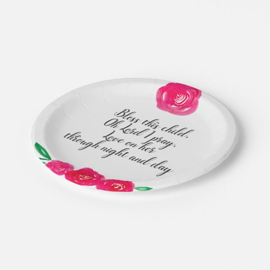 Girl Baptisse Pappteller (Schrägansicht)