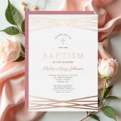 Girl Baptisse Rose Gold Folieneinladung