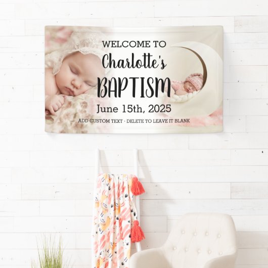 Girl Baptisse Welcome Sign Kid Foto Collage Banner (Insitu)