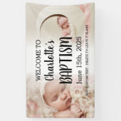 Girl Baptisse Welcome Sign Kid Foto Collage Banner (Vertikal)
