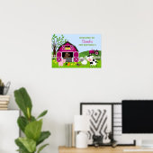 Girl Barnyard Farm Animals Geburtstagspopster Poster (Heimbüro)