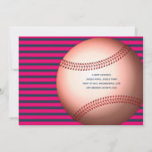 GIRL Baseball Baby Dusche PINK Blue Einladungen (Rückseite)