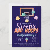 Girl Basketball Einladung von Scoops und Hoops (Vorderseite)