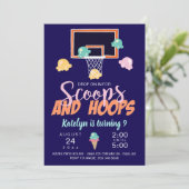 Girl Basketball Einladung von Scoops und Hoops (Stehend Vorderseite)