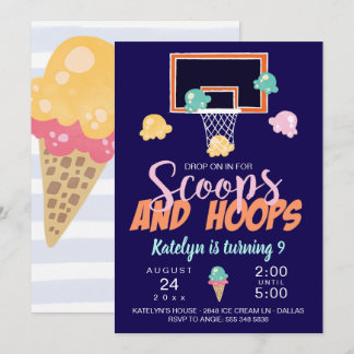 Girl Basketball Einladung von Scoops und Hoops
