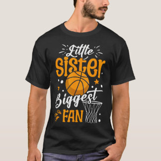 Girl Basketball Player Little Sister Größter Fan B T-Shirt