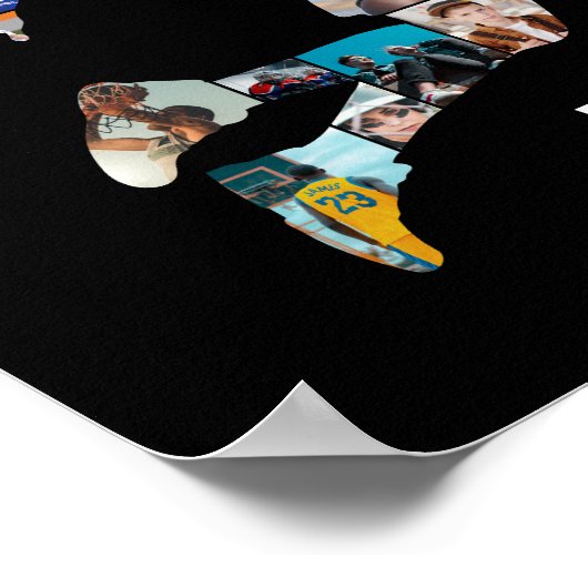 Girl Basketball Player Sports Senior Photo Collage Poster (Ecke)