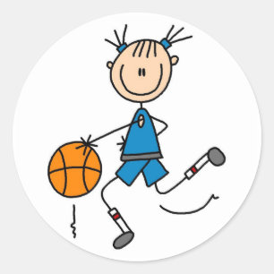 Girl Basketball Spieler Tshirts und Geschenke Runder Aufkleber