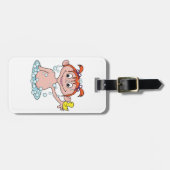 Girl Bath Time Fun mit Rubber Duck und Blasen Gepäckanhänger (Vorderseite horizontal)