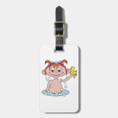 Girl Bath Time Fun mit Rubber Duck und Blasen Gepäckanhänger (Vorderseite vertikal)