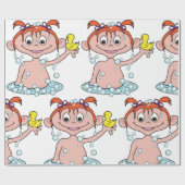 Girl Bath Time Fun mit Rubber Duck und Blasen Geschenkpapier (Flach)