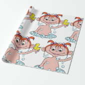Girl Bath Time Fun mit Rubber Duck und Blasen Geschenkpapier (Ungerollt)