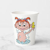 Girl Bath Time Fun mit Rubber Duck und Blasen Pappbecher (Vorderseite)
