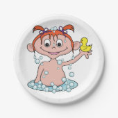 Girl Bath Time Fun mit Rubber Duck und Blasen Pappteller (Vorderseite)