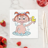 Girl Bath Time Fun mit Rubber Duck und Blasen Serviette (Beispiel)