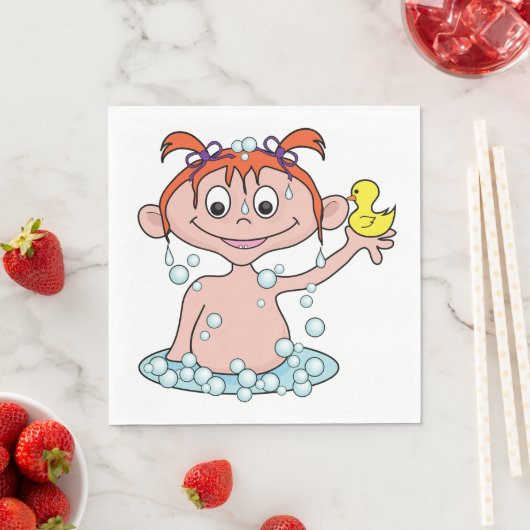 Girl Bath Time Fun mit Rubber Duck und Blasen Serviette (Beispiel)