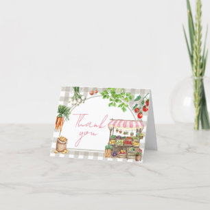 Girl Bauern Market Grown Baby Shower Dankeskarte
