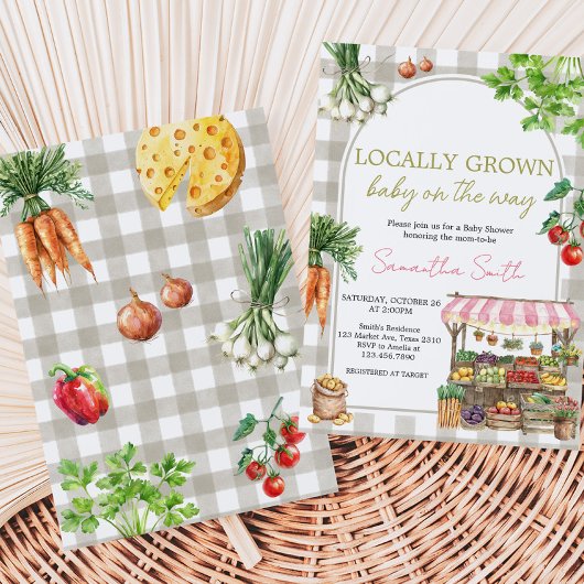 Girl Bauern Market Grown Baby Shower Einladung