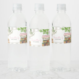 Girl Bauern Market Grown Baby Shower Wasserflaschenetikett