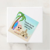 Girl Beach Baby Sandcastle, Surfboard Babydusche Geschenkanhänger (Beispiel)