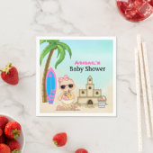 Girl Beach Baby Sandcastle, Surfboard Babydusche Serviette (Beispiel)