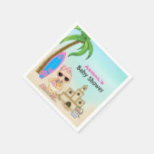 Girl Beach Baby Sandcastle, Surfboard Babydusche Serviette (Ecke)