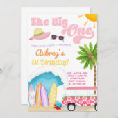 Girl Beach Party, Beach Bash Sommereinladung. Einladung (Vorne/Hinten)