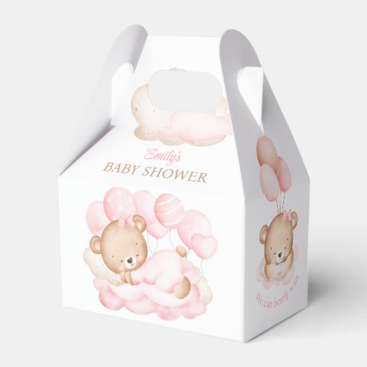 Girl Bear Baby Dusche Gable Favor Box Geschenkschachtel (Vorderseite)