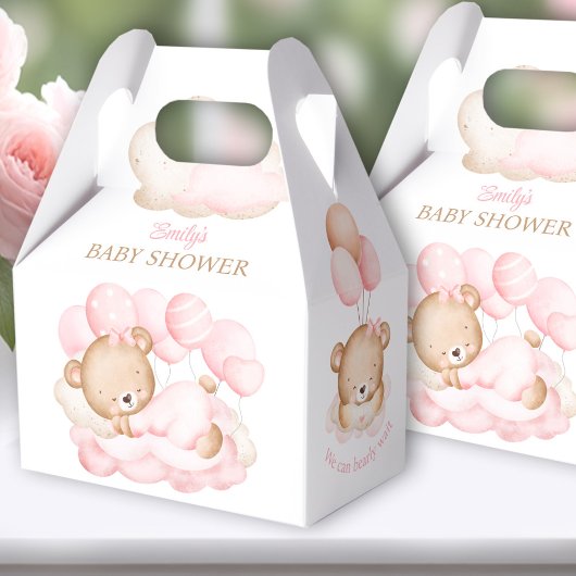 Girl Bear Baby Dusche Gable Favor Box Geschenkschachtel