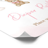 Girl Bear Balloon Babydusche Windelwanne Poster (Ecke)