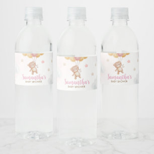 Girl Bear Bear Bearly Wait Baby Dusche Wasserflaschenetikett