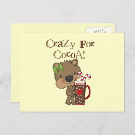 Girl Bear Crazy für Kakao Postkarte (Vorne/Hinten)