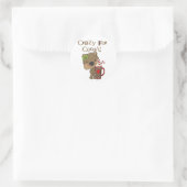 Girl Bear Crazy für Kakao Runder Aufkleber (Tasche)