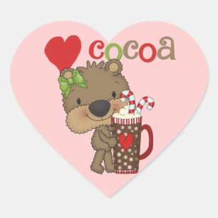 Girl Bear Kakao-Liebe Herz-Aufkleber