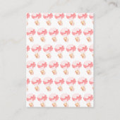 Girl Bear Pink Ballon Kinderdusche Windelwanne Begleitkarte (Rückseite)