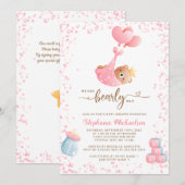 Girl Bearly Wait Book Request Baby Dusche Einladung (Vorne/Hinten)